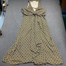 Michael Michael Kors Women's Dress Size M Brown Sleeveless V-Neck Midi Retro