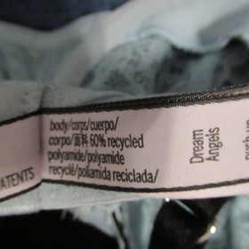 Victorias Secret Bra 32C Push Up Without Padding Blue Lace Underwire Dream Angel