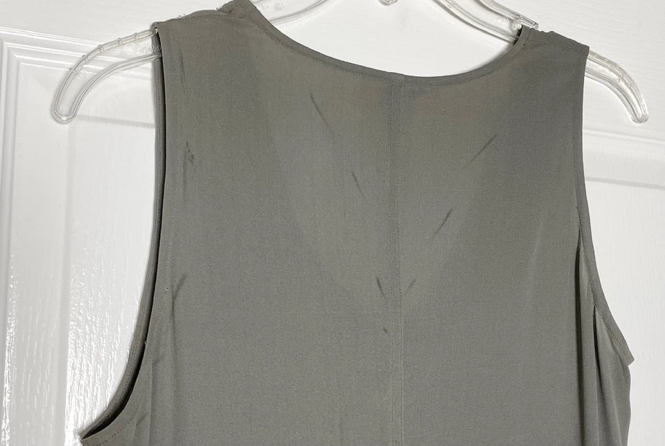 Vestido Midi CALVIN KLEIN Coleção Vintage Decote V Seda Crepe Chiffon 4 EUA = S CK - Imagem 3 de 4