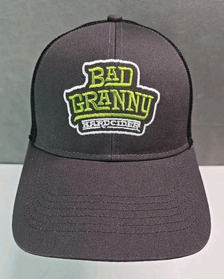 Bad Granny Hard Cider hat embroidered gray black mesh back snapback beer cap