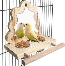 Bird Parrot Wooden Feeding Cups Small Bird Feeding Dish Cups Stainless Steel ...