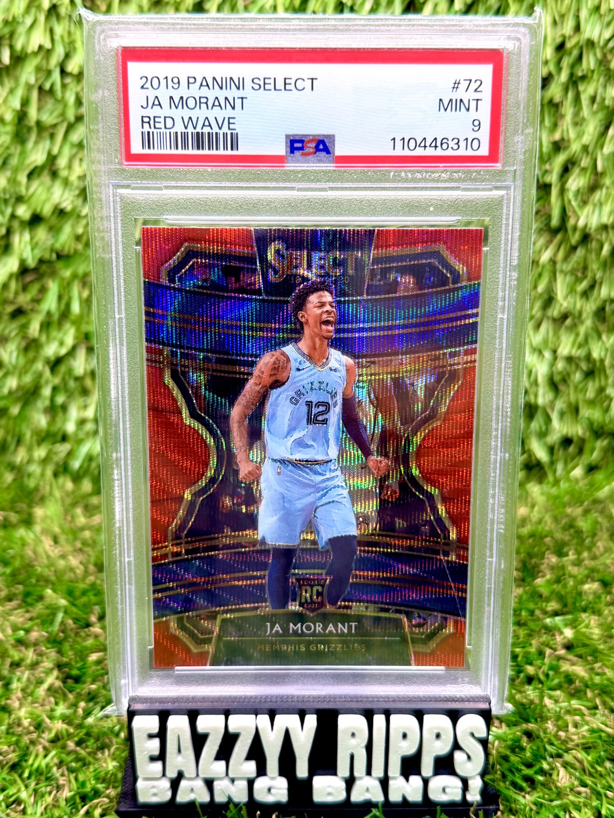 2019 Panini Select #72 Ja Morant Concourse Red Wave Prizm Psa 9 Rookie RC