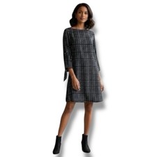 TAHARI-LEVINE STUDIO Dress Women’s 4 Black White Polka Dot Shift