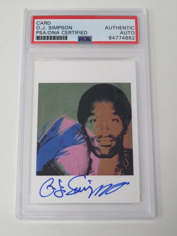 O.J. OJ Simpson BILLS HOF Signed Autograph Auto Andy Warhol "Athletes" Card PSA