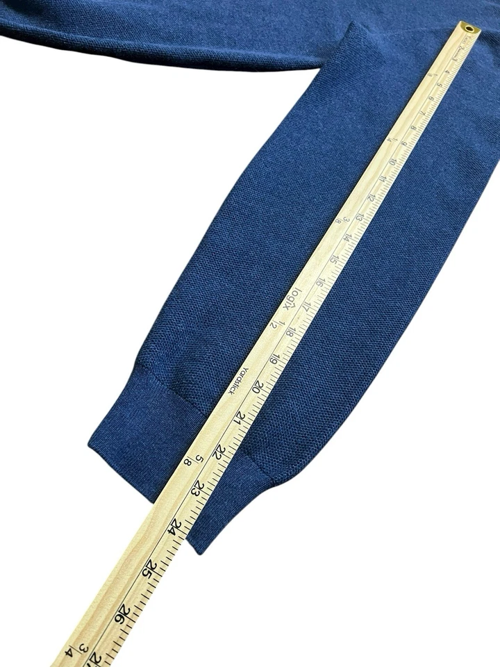 Polo Ralph Lauren 蓝色皮马棉圆领毛衣男式 XL 码红色小马 — 第 4/4 张图片