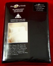Image of Black Double Bed Egyptian Cotton Sateen Duvet Cover Set 400 Thread Count