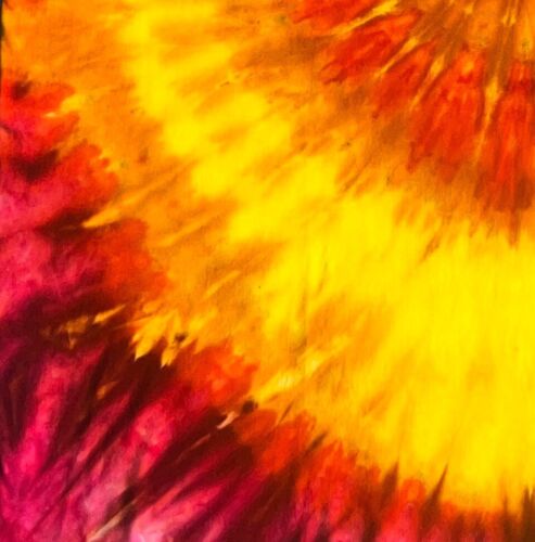 Spiral Ice Tie Dye T-Shirt, Unisex 2XL SS, Burgundy Gold Yellow - Picture 5 of 7