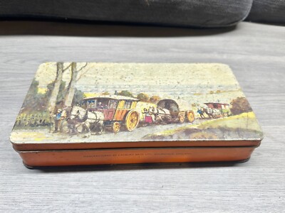 VINTAGE CADBURYS SCHOKOLADE KEKSE DOSE WERBUNG ROMANY REISESZENE
