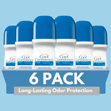 Avon Cool Confidence Roll-On Antiperspirant Deodorant, 2.6 fl oz (6-Pack)