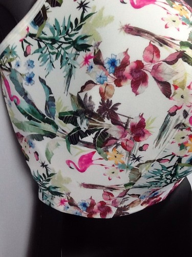32B Balconette Lightly Lined Nylon Bra FLORAL FLAMINGO Cacique Lane Bryant NWOT - Picture 5 of 12
