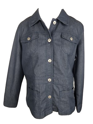 Sag Harbor Wms  PL Med Wash Stretch Denim Lt Weight Jacket S28