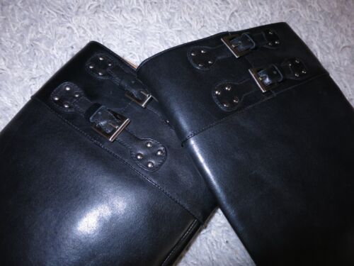 Buffalo High Heel Lederstiefel m. Schnallen Kult Klassiker Schwarz Gr. 40 - Foto 5 di 14
