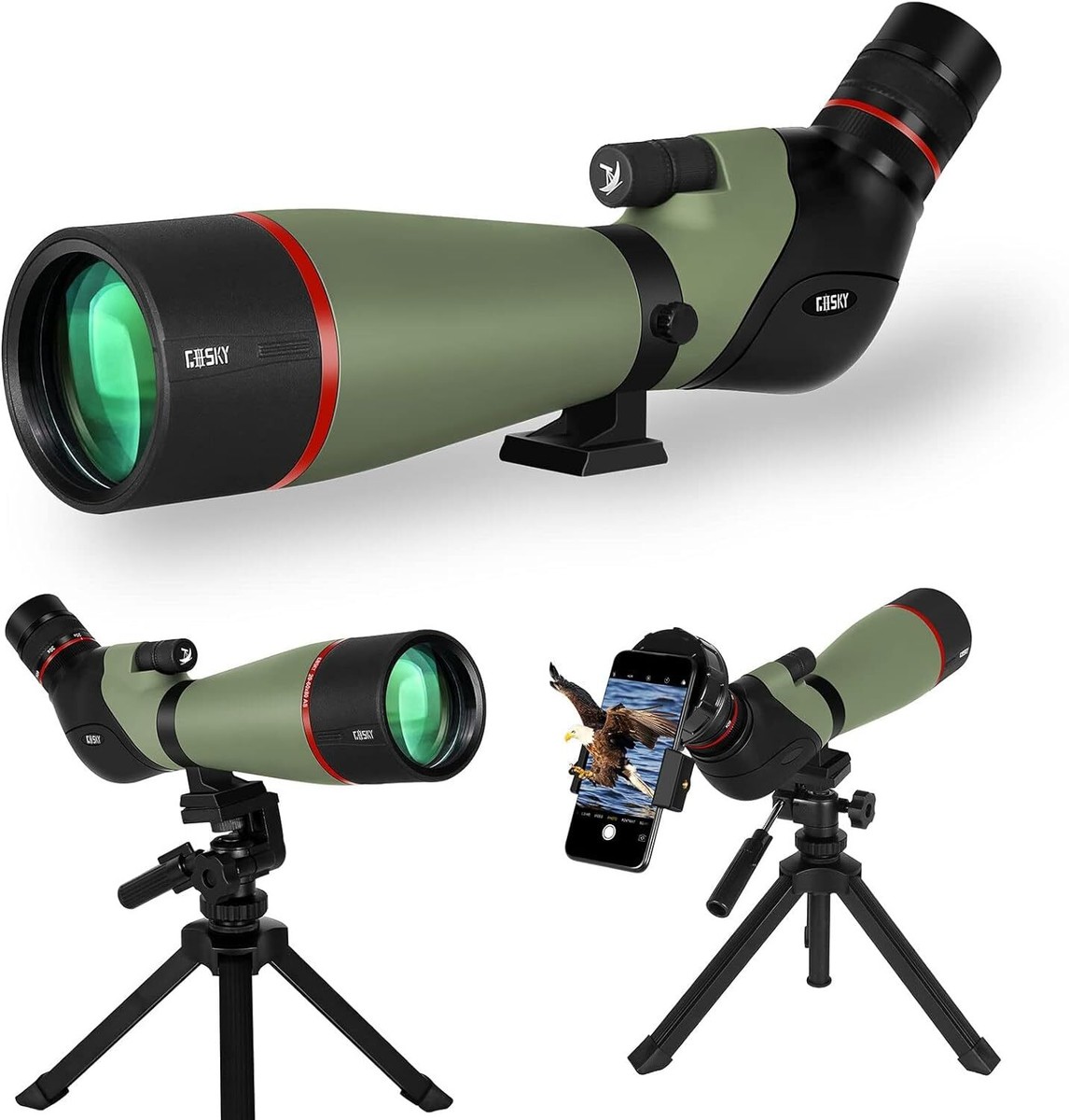 Gosky 20-60X80 HD Dual Focus Spotting Scope BAK4 Prism 45