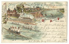 Offenbach 25jähriges Jubiläum d. Ruder-Vereins Rudern Ruderer Litho 1899 RR!!
