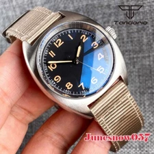 Tandorio 36MM Military Watch Black Sterile Dial Men's NH35A Movement AR Sapphire