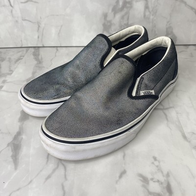 Vans Women's Size Classic Slip On Silver Metallic Shoes 721356