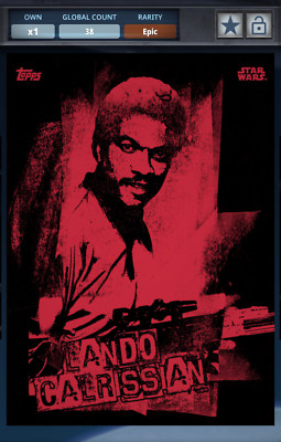 Topps Star Wars Card Trader 2015 Luminaries Lando Calrissian Red Epic 38cc DIGIT