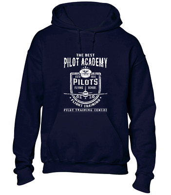 THE BEST PILOT ACADEMY HOODY HOODIE COOL AEROPLANE DESIGN RAF FAN GIFT TOP