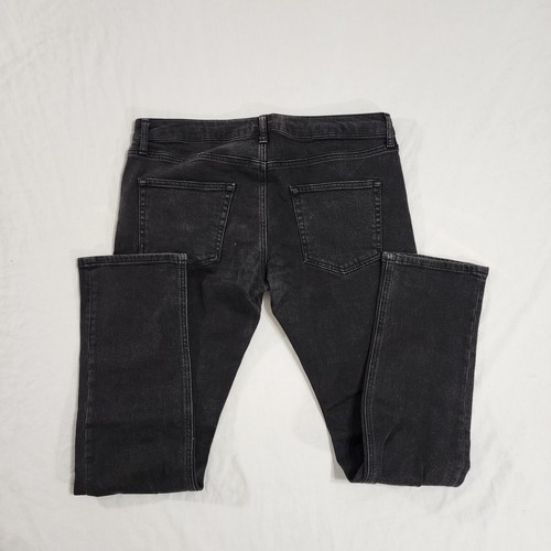Topman Jeans Women's 34R Black Denim Stretch Slim Fit Button-Fly Distressed - Picture 12 of 13