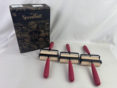 4  Speedball #64 Deluxe Soft Rubber Brayer #4126 Print Roller (6 Pack)