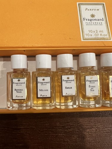 Fragonard Perfume Vintage Parfum 9 Travel Size Set 2 ml .07 oz Made In France - Picture 2 of 4