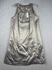 LOFT Dress Womens 14 Metallic Gray Beaded Sequin Dress Sleeveless Short NWT $129
