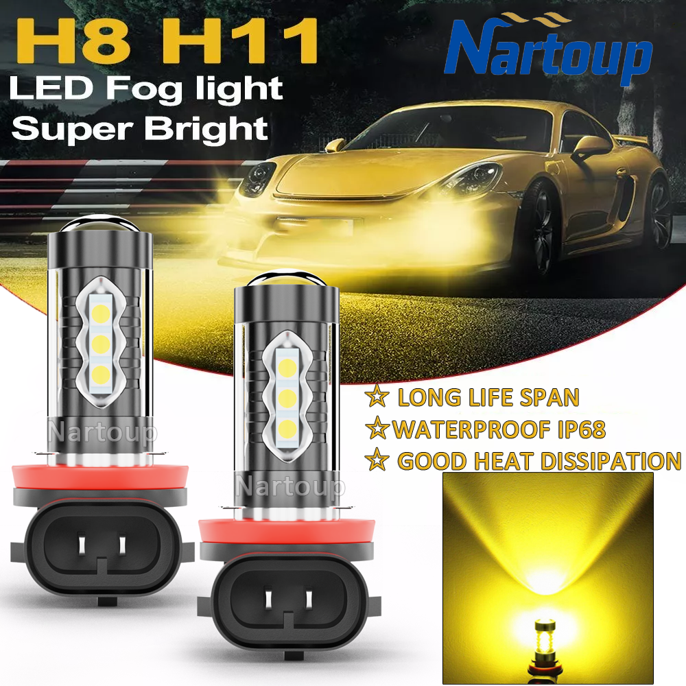 H11/H8 LED Bulbs 3500K Golden Yellow Super Bright Fog Light DRL