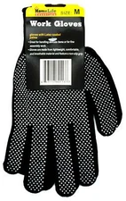 Black Knit Gloves with PVC Dots Large Assembly/Delicate Items