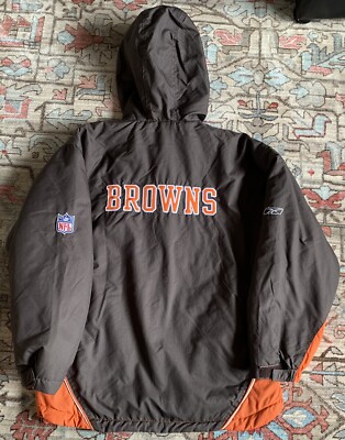Reebok NFL Cleveland Browns Youth Large Lined Winter Jacket Full 