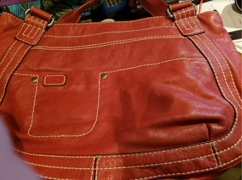 FOSSIL Orange/ Red Leather Bag | eBay