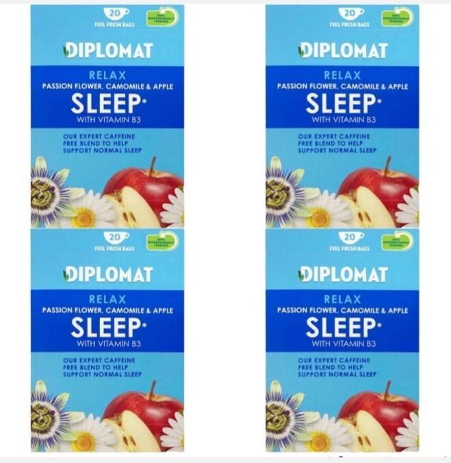 4x20 bags ALDI SLEEP TEA DIPLOMAT Relax Passion Flower Camomile Apple