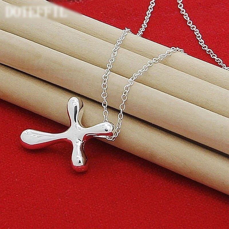 Simple cross clearance necklace womens