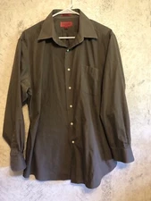 Bergamo New York Men's Fitted Long Sleeve Button Peach Shirt 16-16.5 L & 32-33 