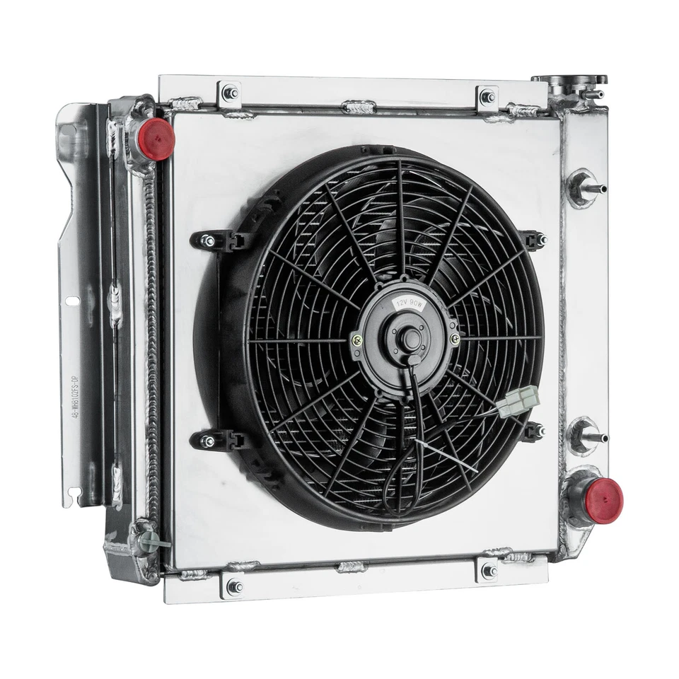 4 Row Radiator Shroud Fan For 87-06 1998 Jeep Wrangler TJ Chevy V8 Engine CC8102 - Image 3 of 4