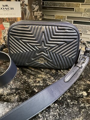 COACH ショルダーバッグ Coach Jes Bag With Star Quilting Napa Leather 1904 Navy Blue | eBay