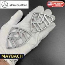 Genuine Silver Maybach Badge Cars Body Side Fender Sticker For Benz GLS S Class