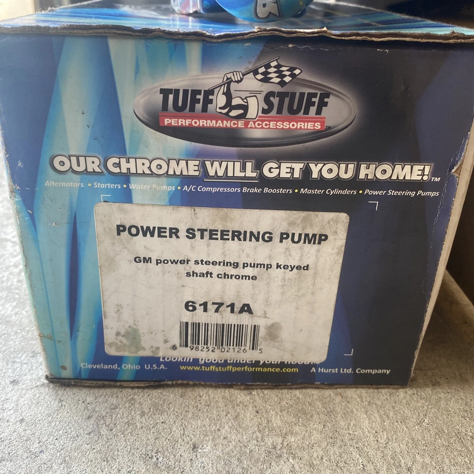 Bomba de direção hidráulica Tuff Stuff 6171A GM, eixo com chave, cromada - Imagem 3 de 4