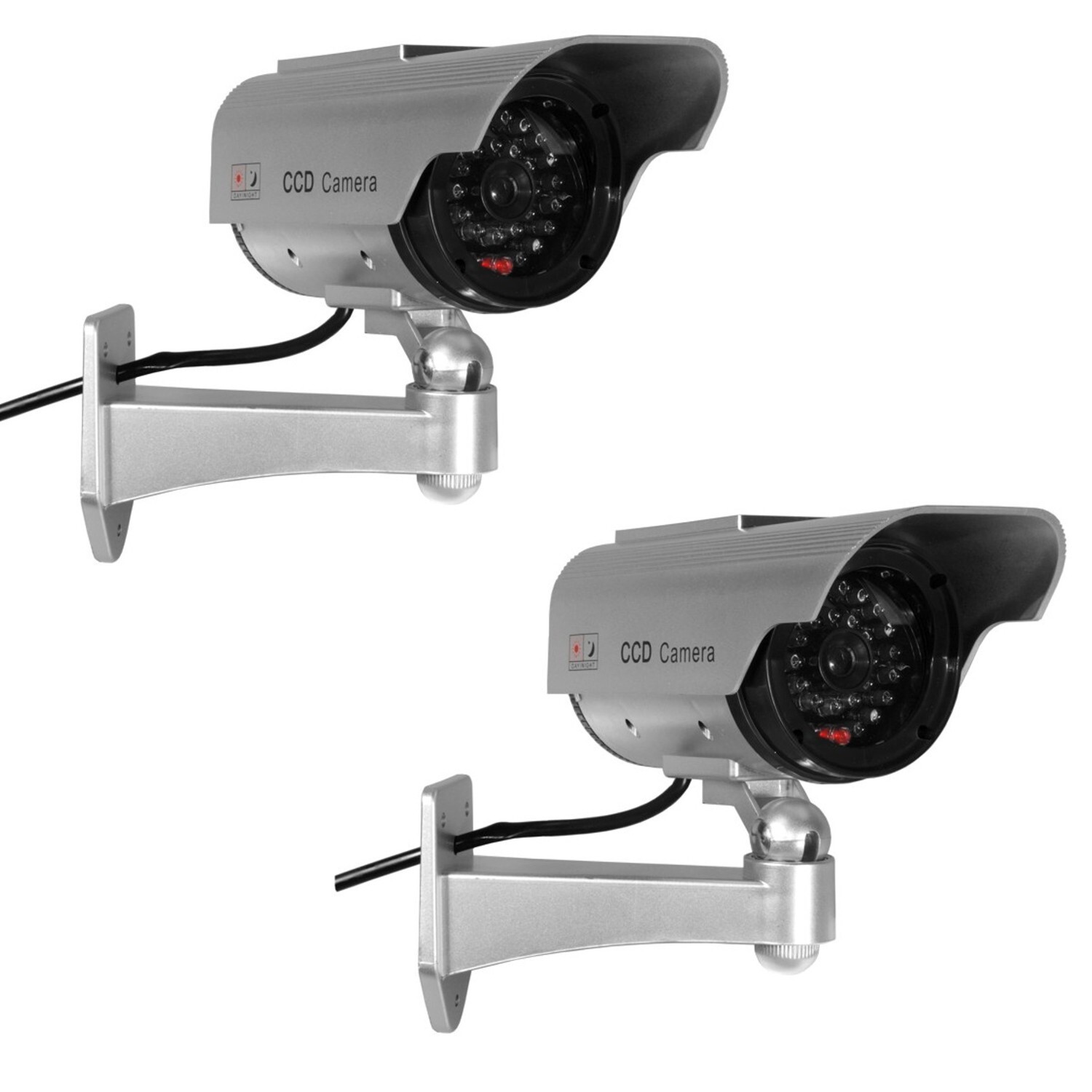 Dummy camera solaire extérieure avec led factice de sécurité maison lot de 2