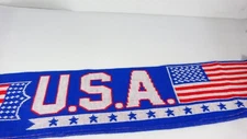 Beautiful Vintage USA American Flag Polyester Winter Scarf - Stars 54"x 6.5"