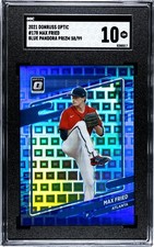 2021 Donruss Optic #178 Max Fried BLUE PANDORA PRIZM /99 SGC 10 GEM MINT