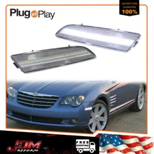 For 2004-2008 Chrysler Crossfire Full White LED Clear Front Side Marker Lights