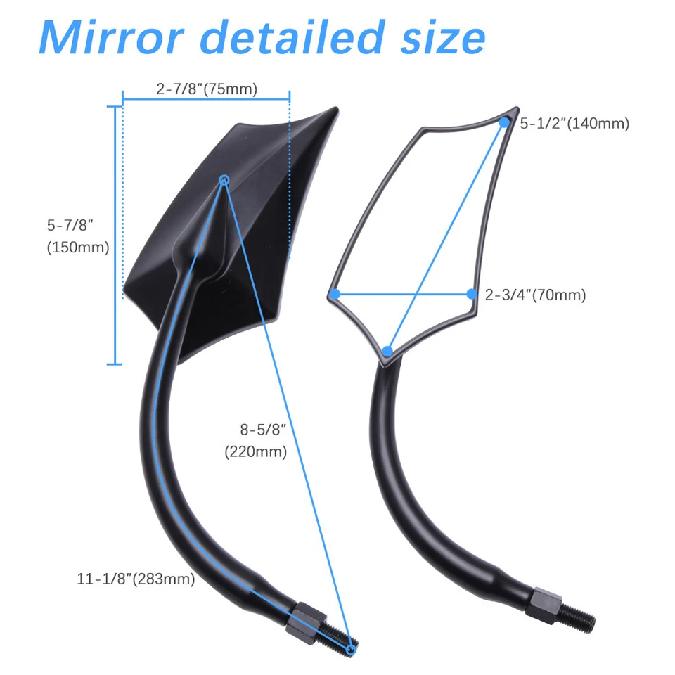 Espejos retrovisores laterales negros CNC para motocicleta Yamaha Stryker V-Star 650 950 1100 1300 Foto 3 de 4