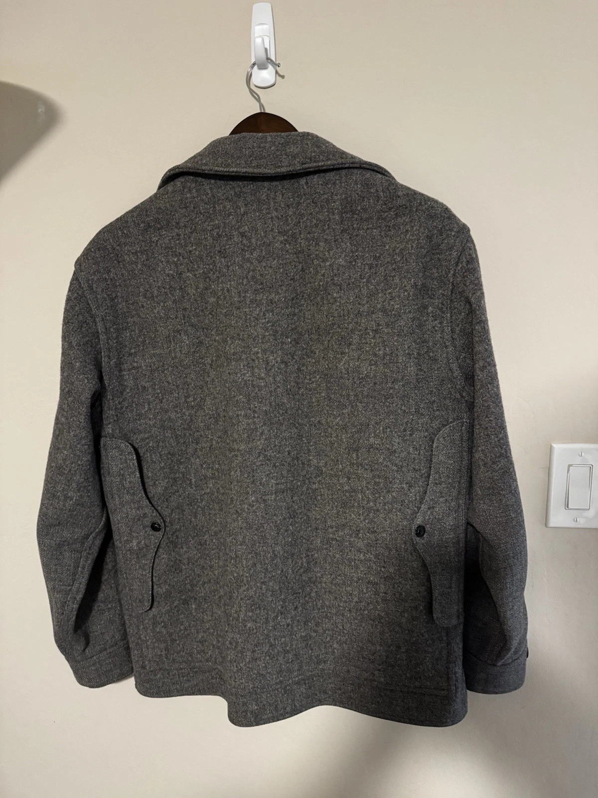 Filson Mackinaw Men's Wool Cruiser Jacket 42 44 Grey Style 110 80s Woolmark image 4