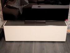 TV Lowboard Now Easy by Hülsta, 140cm breit, mattweiß/schiefergrau