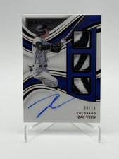 2023 Immaculate Collection ZAC VEEN triple patch on card auto #/10 Rockies!!