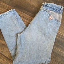 Vintage Guess Georges Marciano Sz 27 High Rise Mom Jeans 80/90s Light Distressed