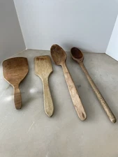Primitive Kitchen Spoons Butter Turner Spatulas Lot Of 4