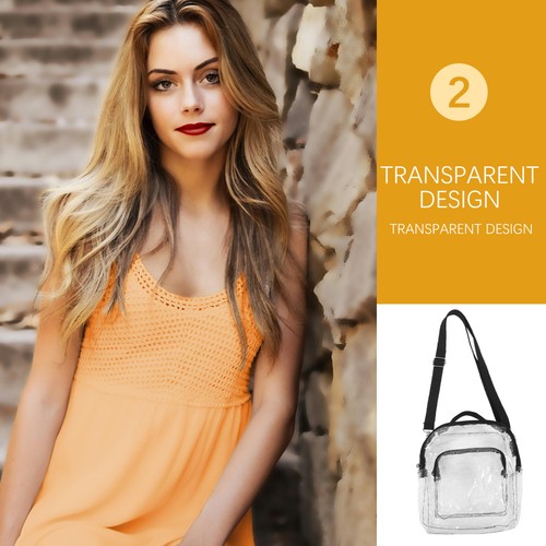 Casual Messenger Bag Hobo Crossbody Multiple Pockets Clear Shoulder - Picture 4 of 12