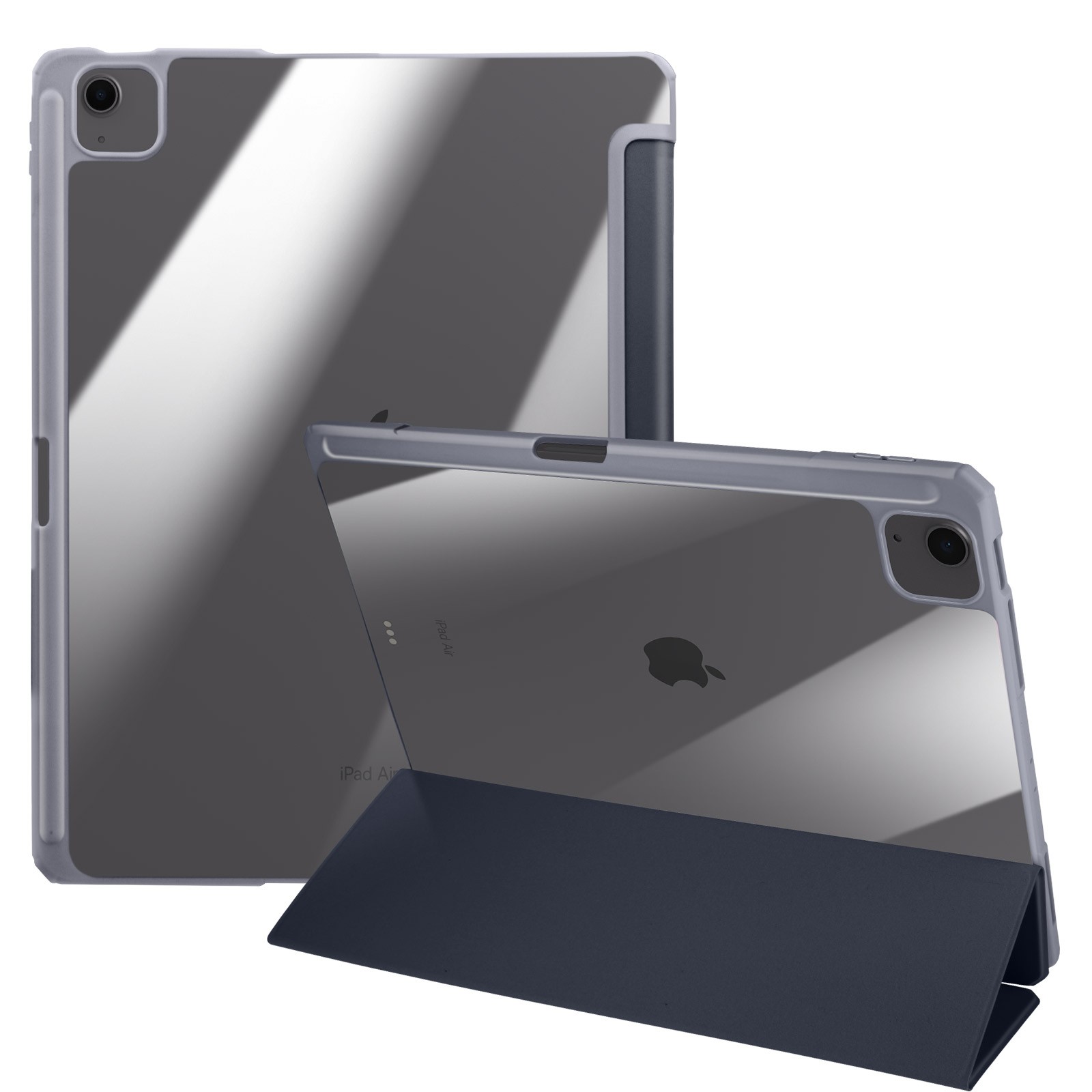 Coque pour iPad Air 13 2026 Avizar avec support vidéo et clavier azerty noir en simili cuir