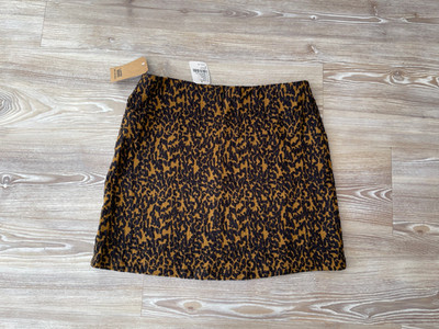 Vans Minirock schwarz Leopardenmuster Jersey Stretch M/UK 10-12   neu mit Etikett £37